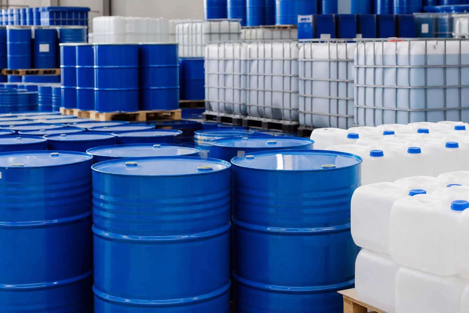 Industrial chemical drums and solvents